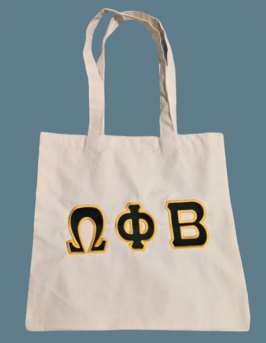 OPB Tote Bag (Green Letters - Gold Border)