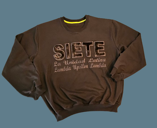 LUL Brown Monochromatic Felt and Embroidered Crewneck