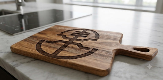 LUL Laser Engraved Acacia Wood Cutting Board (15" x 8" x 0.6")