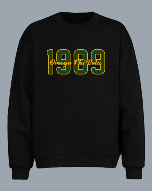 OPB 1989 Crewneck Green Numbers With Gold Border Gold Letters