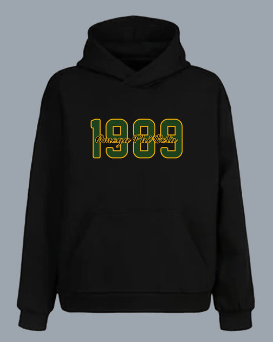 OPB 1989 Hoodie Green Numbers With Gold Border Black Letters With Gold Border
