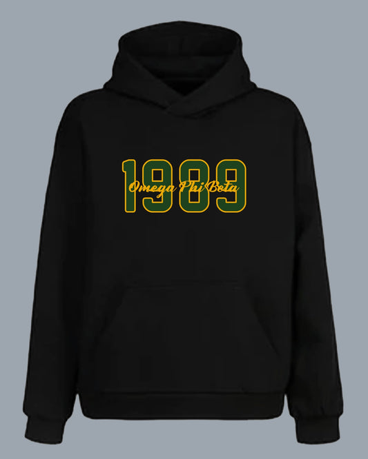OPB 1989 Hoodie Green Numbers With Gold Border Gold Letters