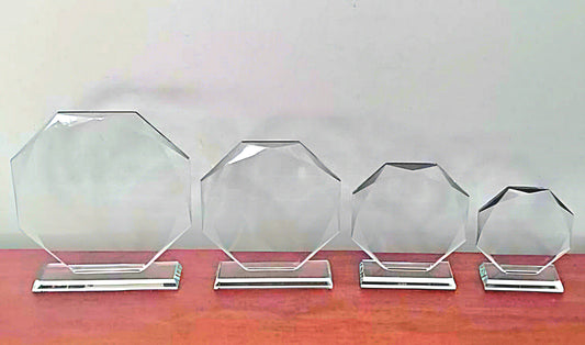 Crystal Octagon Awards (w/laser engraving included)