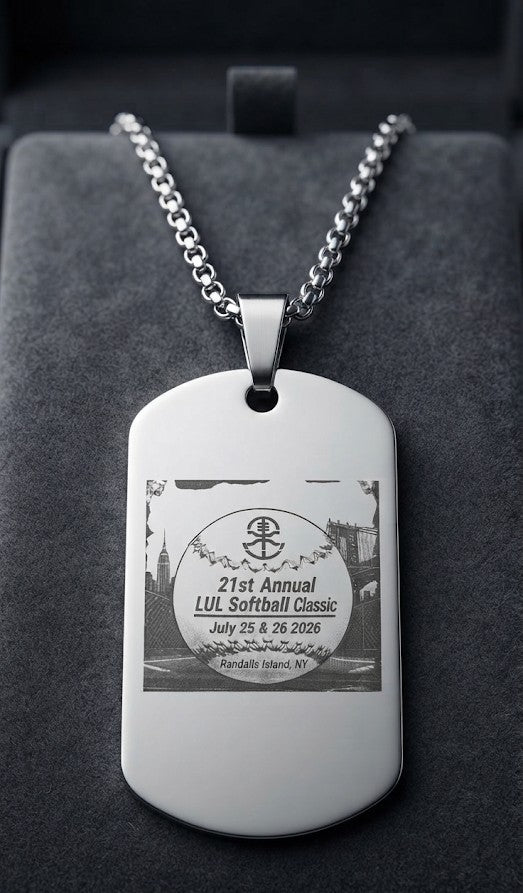 21st LUL Softball Classic Stainless Steel Dog Tag Necklace