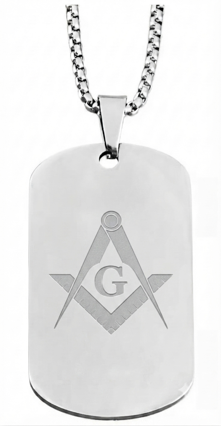 Freemason Stainless Steel Dog Tag Necklace