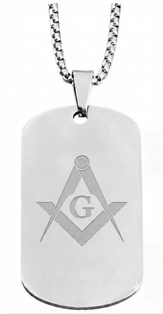 Freemason Stainless Steel Dog Tag Necklace