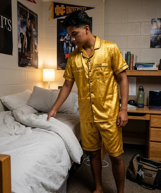 LUL Embroidered Gold Pajama Set