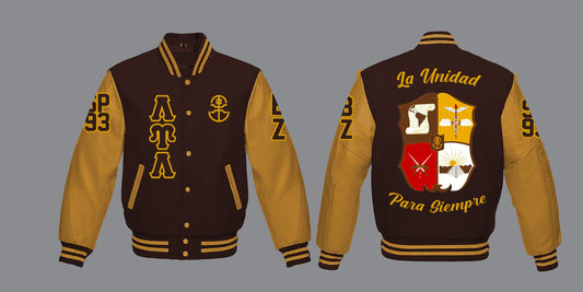 LUL Varsity Wool Jacket with Leatherette Sleeves