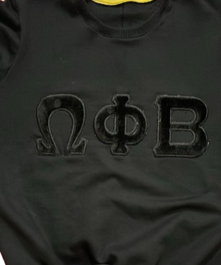 OPB Black Monochromatic Felt Crewneck