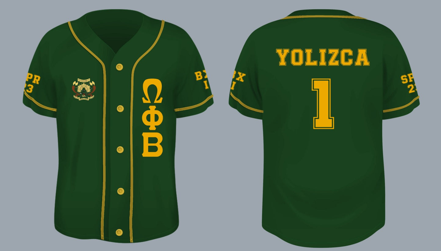 OPB Green Baseball Jersey - Green Lines (Sublimated)