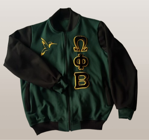 OPB Green Fleece Jacket with Black Sleeves - Fully Embroidered