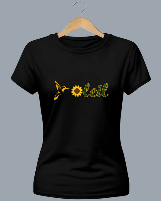 OPB SOLEIL (Fitted T-Shirt) - Gold Hummingbird - Green Letters (Embroidered)