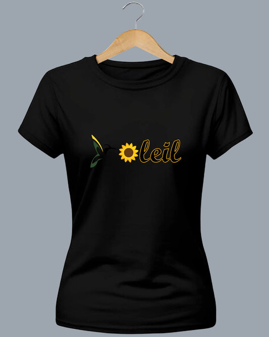 OPB SOLEIL (Fitted T-Shirt) - Multi Color Hummingbird - Black Letters (Embroidered)