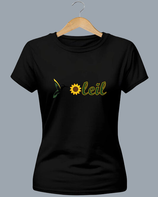OPB SOLEIL (Fitted T-Shirt) - Multi Color Hummingbird - Green Letters (Embroidered)