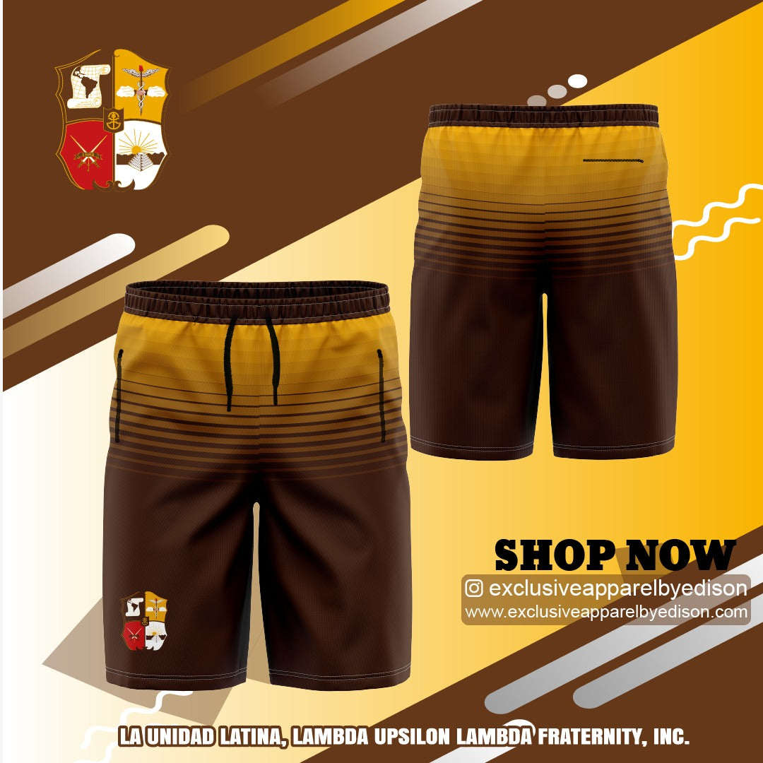 LUL Swimming Trunks (Brown and Gold with Crest)