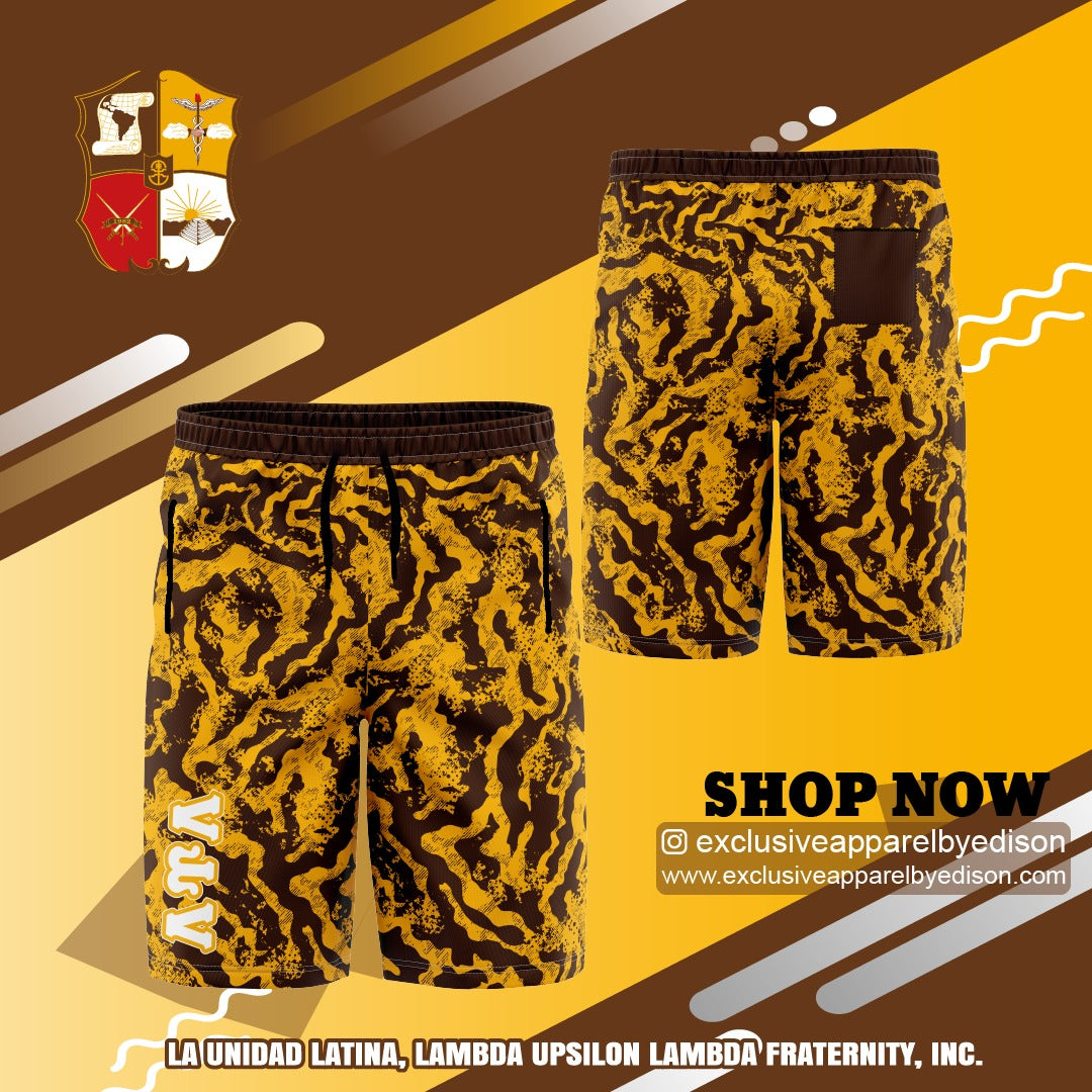 LUL Swimming Trunks (Gold and Brown Camo with LUL)