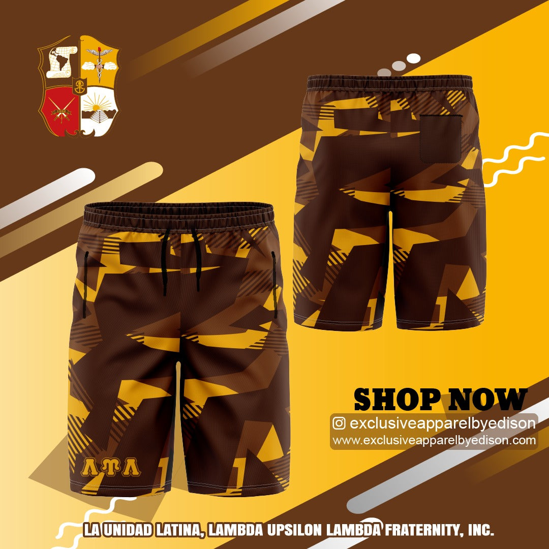 LUL Swimming Trunks (Brown and Gold Camo with LUL)