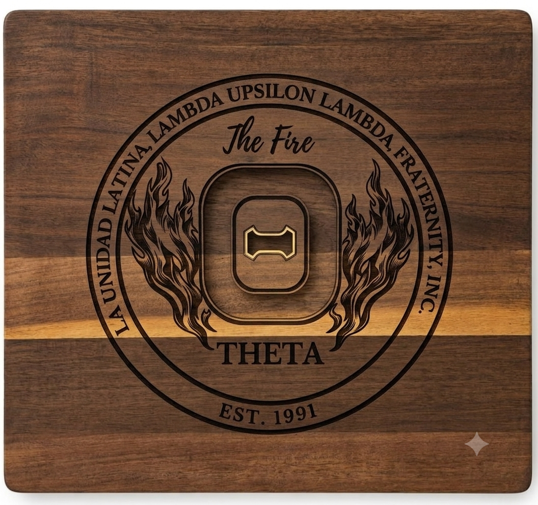 LUL Laser Engraved Acacia Wood Cutting Board (16" x 12" x 1")