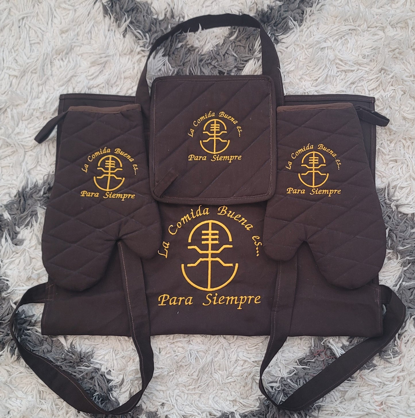 Apron and Oven Mitt Set