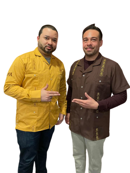 Brown on Gold Guayabera
