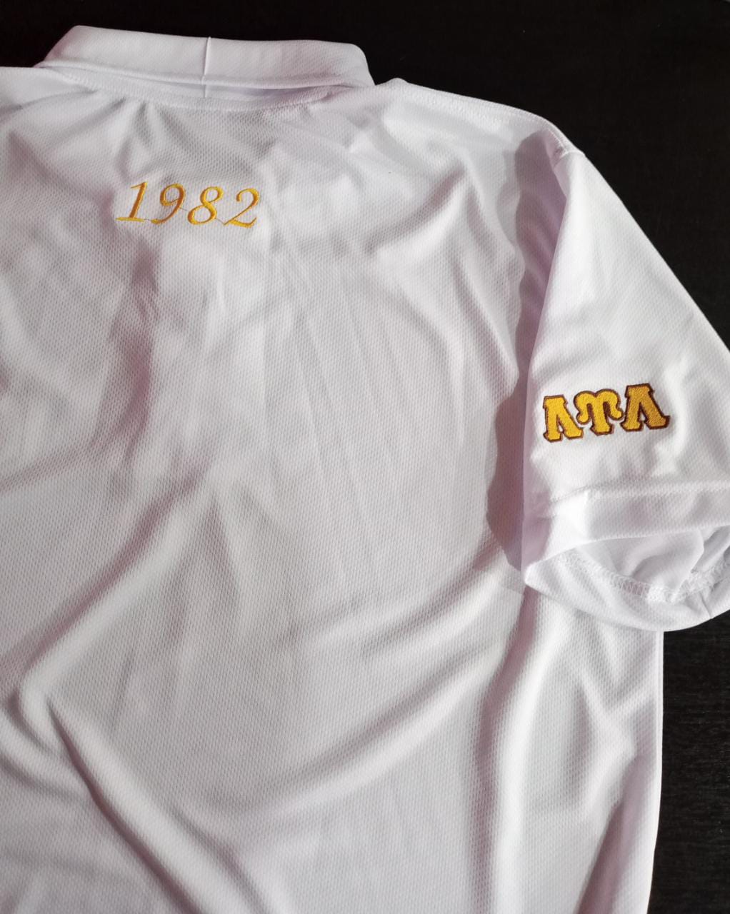 White LUL Golf Shirt - Vinyl Logos