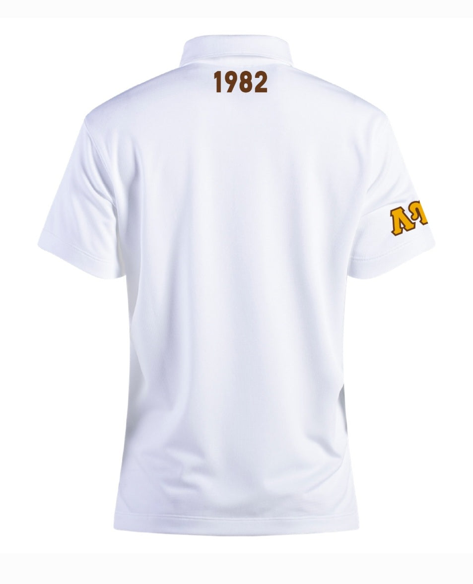 White LUL Golf Shirt - Embroidered Logos