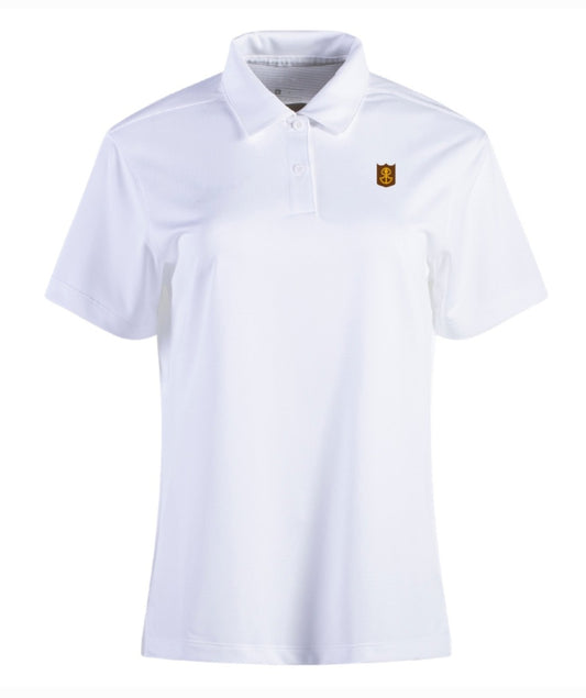 White LUL Golf Shirt - Embroidered Logos (Monochromatic neck)