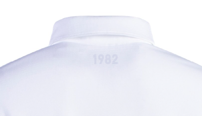 White LUL Golf Shirt - Embroidered Logos (Monochromatic sleeve and neck)
