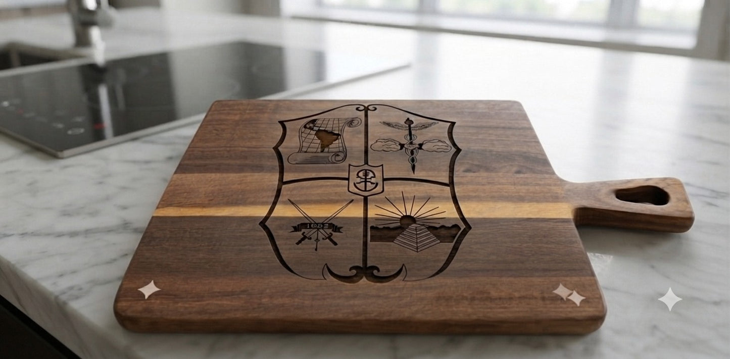 LUL Laser Engraved Acacia Wood Cutting Board (15" x 8" x 0.6")