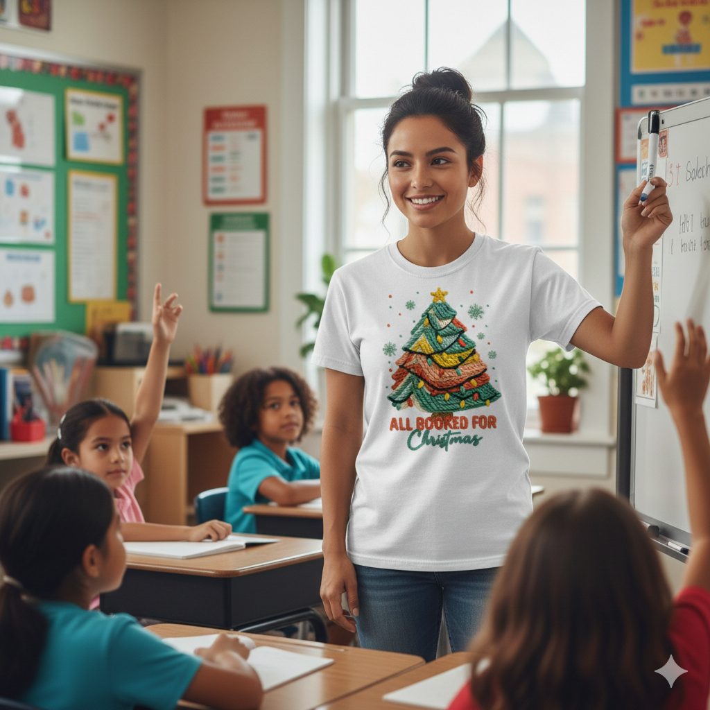 All Booked for Christmas T-Shirt
