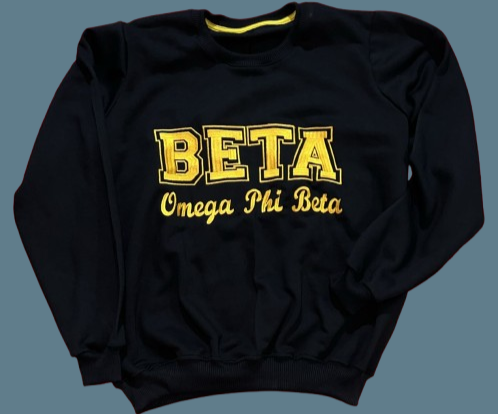 OPB Black Embroidered BETA Crewneck