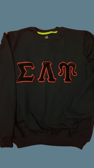 SLU Black Crewneck with Felt Letters