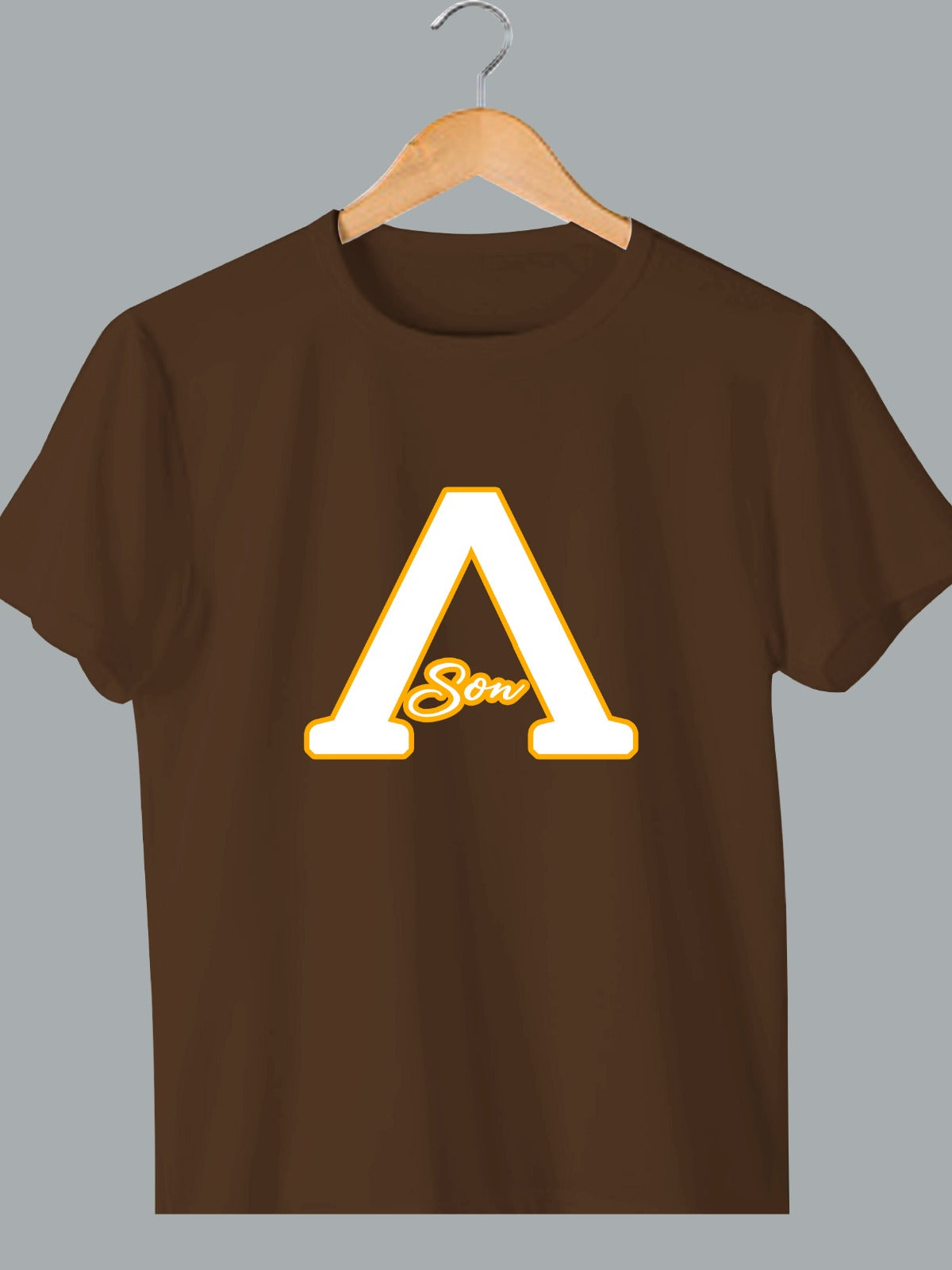 Lambda Son T-Shirt - White on Brown