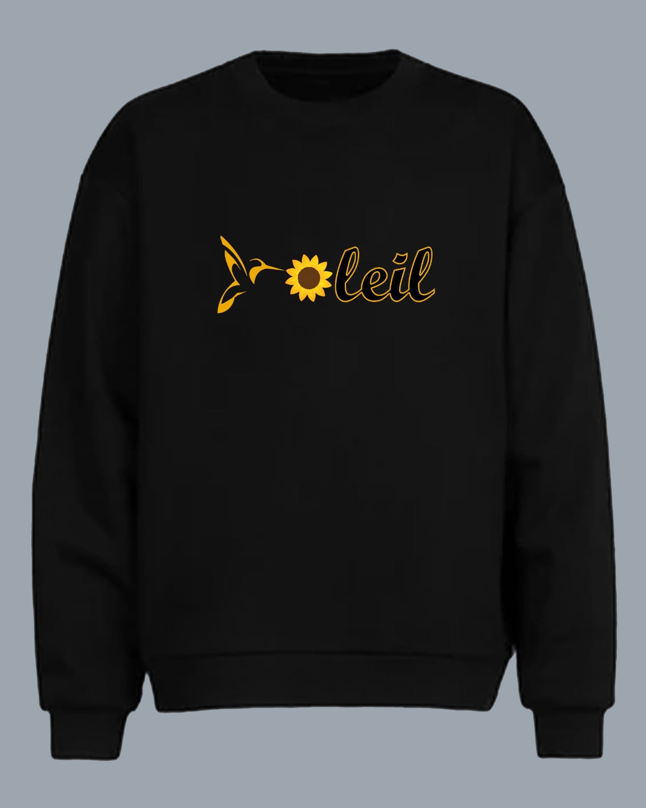 OPB Soleil Crewneck Sweatshirt - Gold Hummingbird - Black Letters (Embroidered)