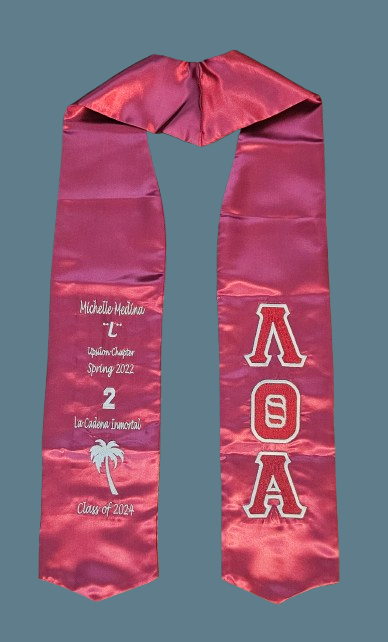 LTA Graduation Stole Examples (100% Embroidered)