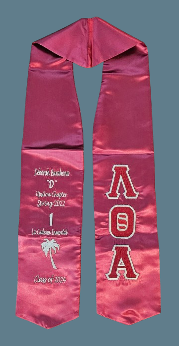 LTA Graduation Stole Examples (100% Embroidered)