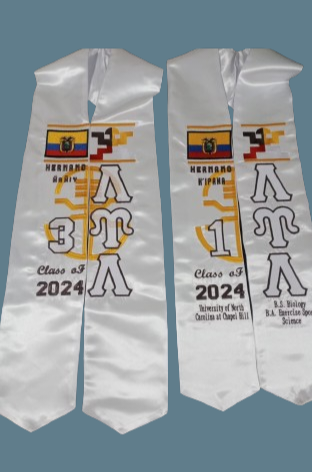 LUL Graduation Stole Examples (100% Embroidered)