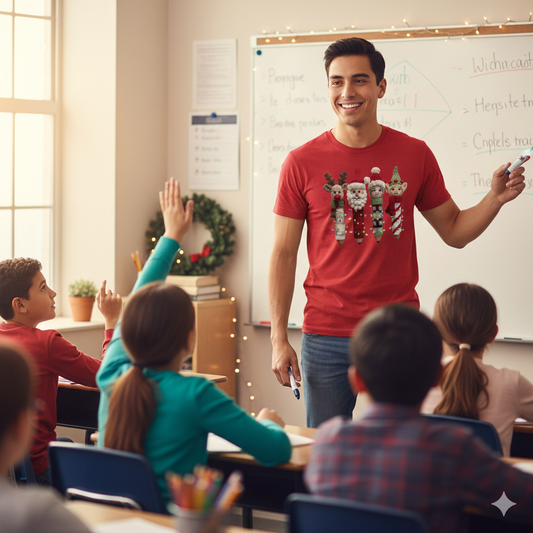 Pencil Christmas Teacher T-Shirt