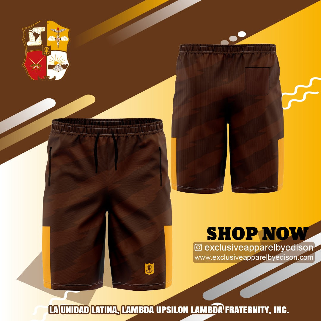 LUL Swimming Trunks (Brown with Gold Sides and T-man)