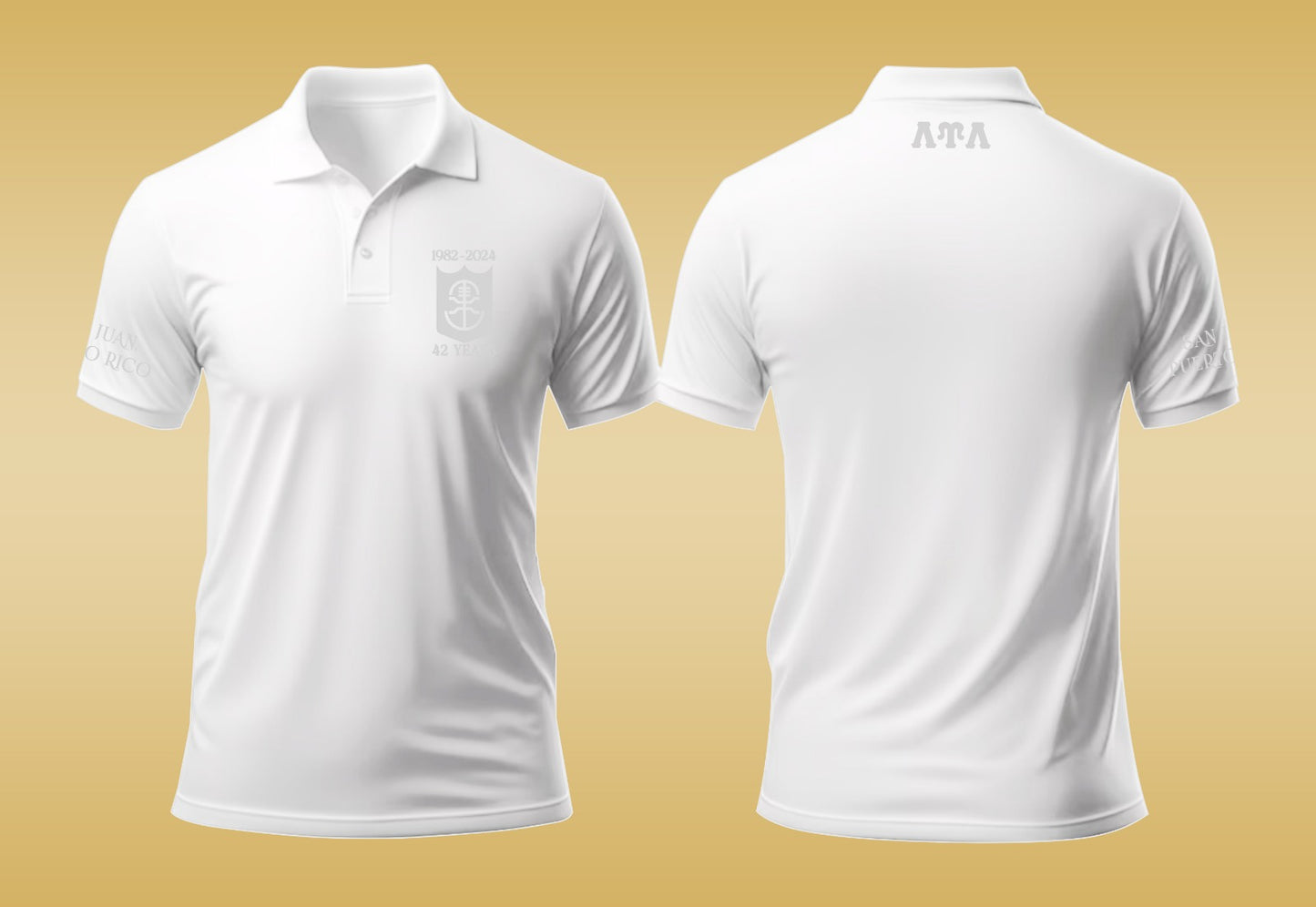 LUL Convention 2024 White Monochromatic Polo (Puerto Rico) - Embroidered