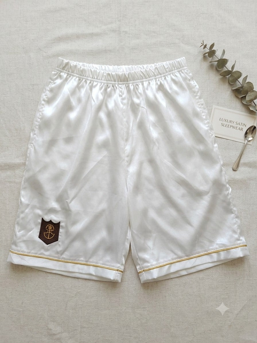 LUL Embroidered White Pajama Set