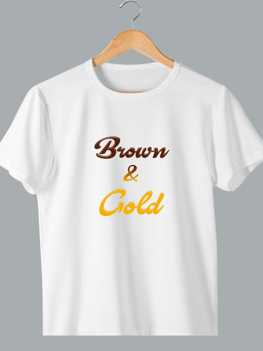 Kids' "Brown & Gold" T-Shirt - White