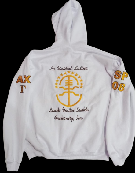 White 6" LUL Hoodie (Fully Embroidered)