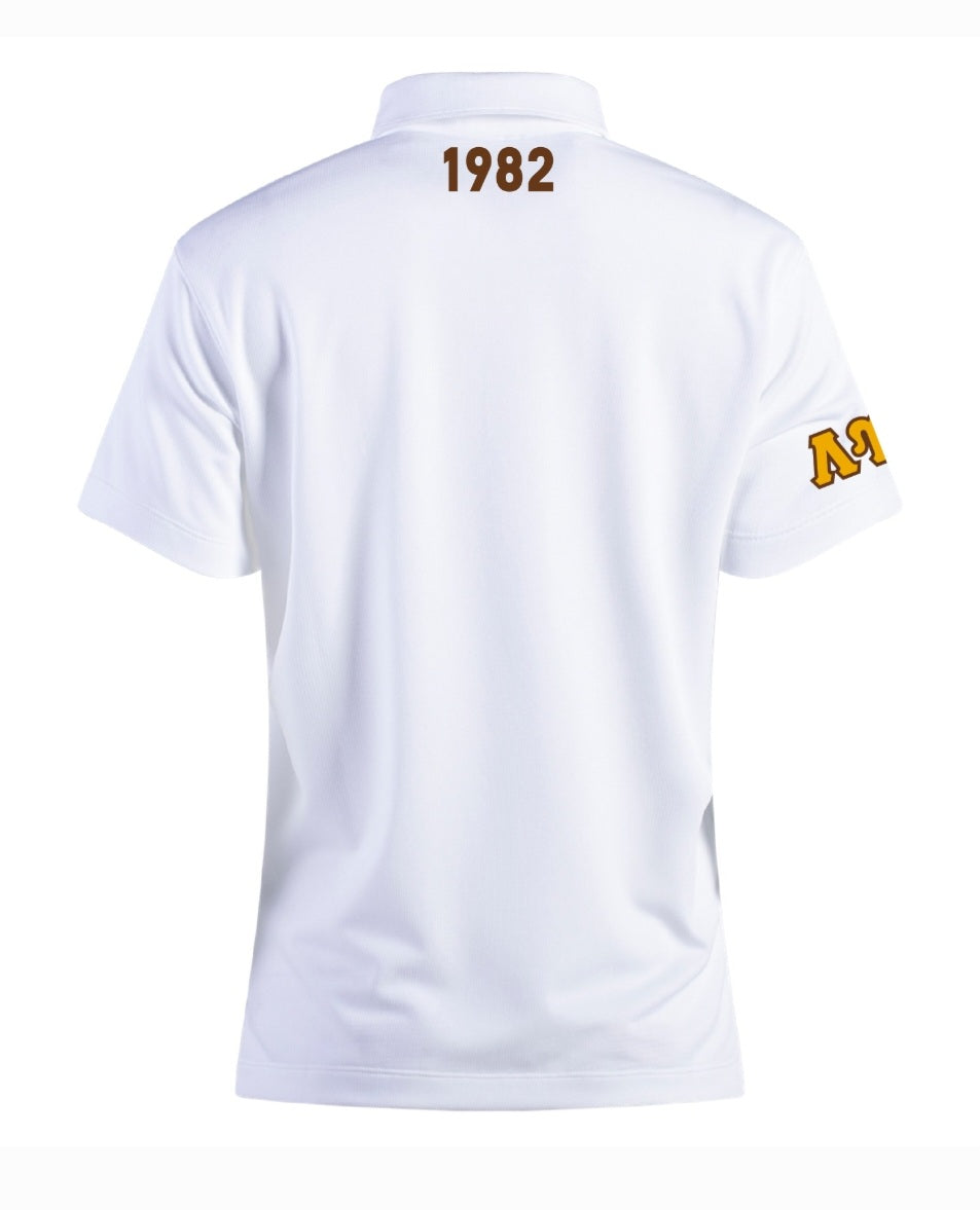 White LUL Golf Shirt - Sublimated Logos