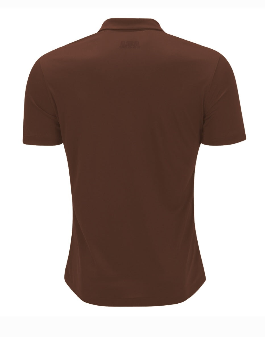 Brown LUL Golf Shirt - Embroidered Logos (Monochromatic neck)