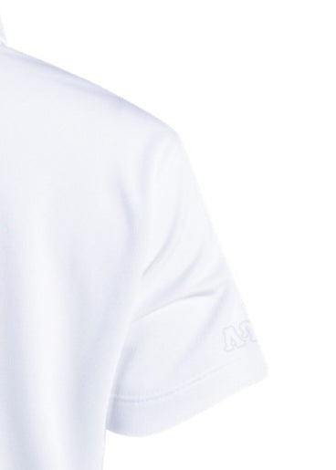 White LUL Golf Shirt - Embroidered Logos (Monochromatic sleeve and neck)