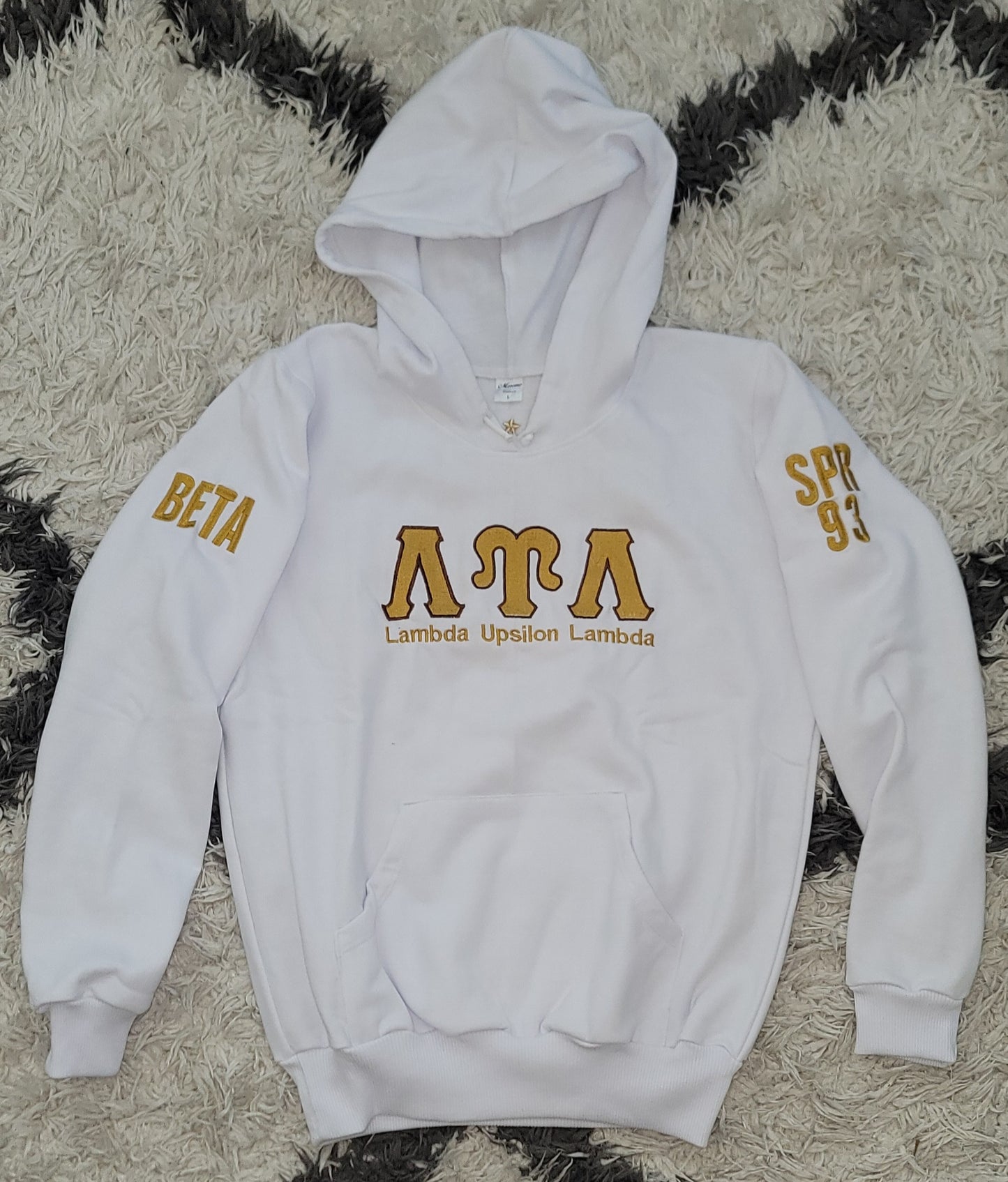 White Hoodie Fully Embroidered (Personalized)